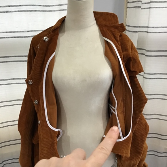 A.W.A.K.E Mode Women Size 36 Octopus Rust Corduroy Jacket Cotton Button Front - Picture 9 of 14